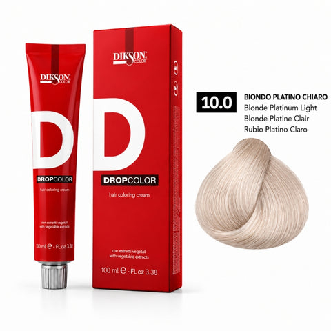 Dikson Hair Coloring Cream 10.0 Biondo Platino Chiaro Light Platinum Blonde – 100ml