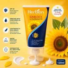 Herbion Natural Sun Block - SPF 50 - Free From White Cast 100ml