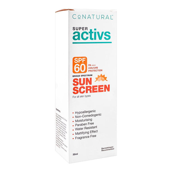 CoNatural Super Active Broad-Spectrum Sun Screen, SPF60 30ml
