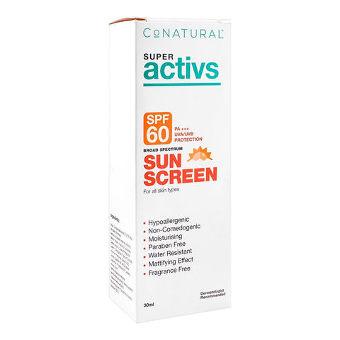 CoNatural Super Active Broad-Spectrum Sun Screen, SPF60 30ml