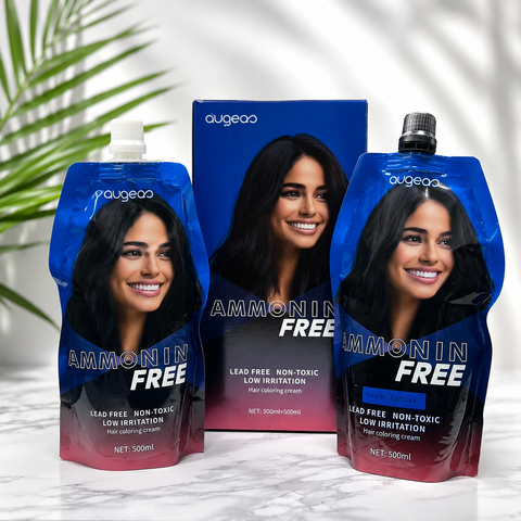 Augeas Ammonia Free Dark Brown Hair Color 500ml+500ml | She Cosmetics®