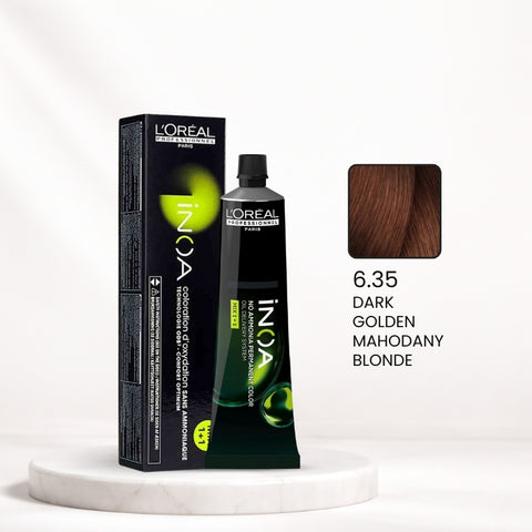 L'Oréal INOA Color Tube – 6.35 Dark Golden Mahogany Blonde
