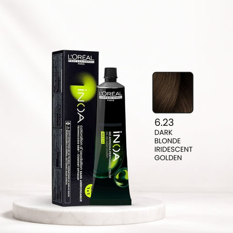 L'Oréal INOA Color Tube – 6.23 Dark Blonde Iridescent Golden