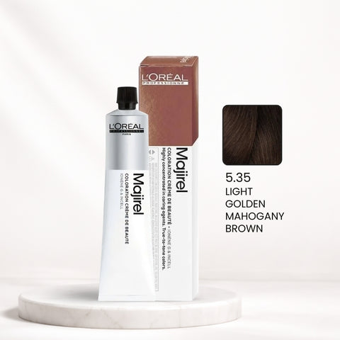L'Oréal Majirel Color Tube – 5.35 Light Golden Mahogany Brown