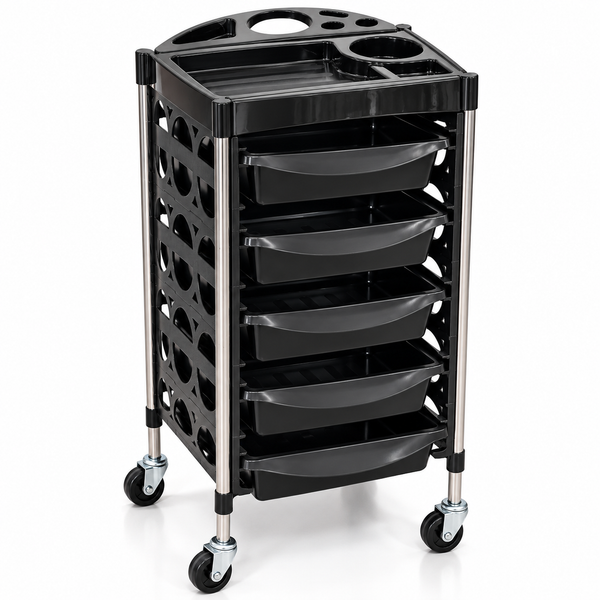 Professional Salon Trolley with 5 Storage Trays