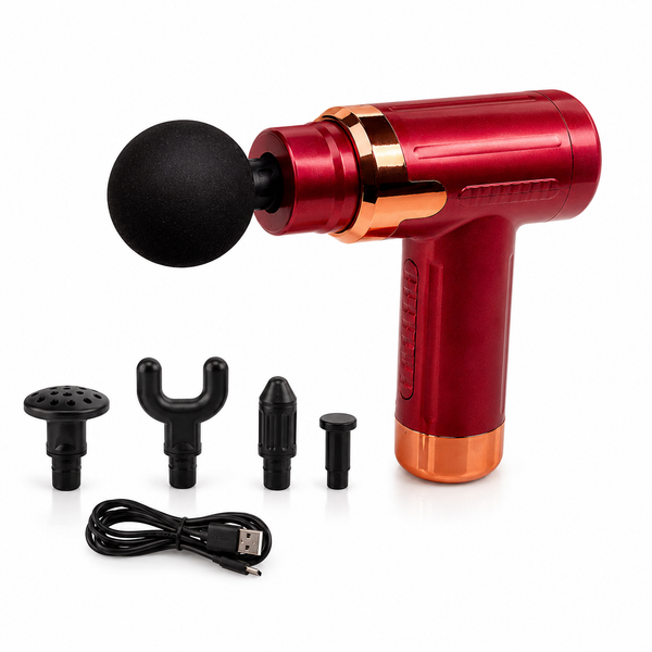 9-Speed Deep Tissue Massage Gun with 4 Massage Heads USB-C Rechargeable Muscle Massager |She Cosmetics®