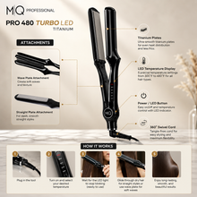 MQ Pro 480 Turbo LED Titanium Hair Straightener | She Cosmetics®