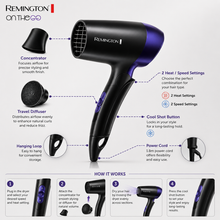 Remington On The Go D1500 Hair Dryer | She Cosmetics®