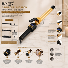 ENZO Pro Signature 25mm Curling Iron EN-9102 | She Cosmetics®