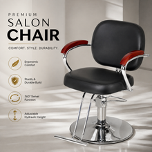 Premium Hydraulic Salon Styling Chair with Footrest – Black | She Cosmetics®