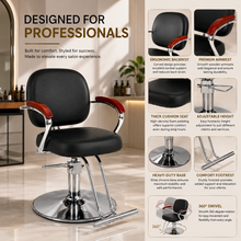 Premium Hydraulic Salon Styling Chair with Footrest – Black | She Cosmetics®