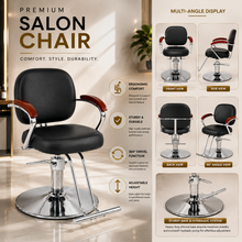 Premium Hydraulic Salon Styling Chair with Footrest – Black | She Cosmetics®