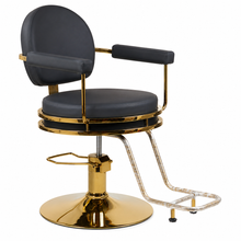 Premium Hydraulic Salon Styling Chair with Gold Frame & Footrest for Beauty Salon | She Cosmetics®