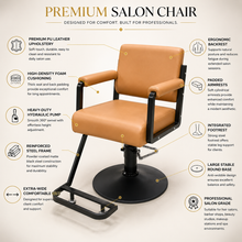 Premium Hydraulic Salon Styling Chair with Footrest, PU Leather Barber & Beauty Chair for Hair Salon Spa | She Cosmetics®