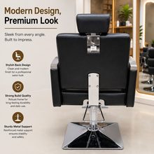 Professional Hydraulic Salon Styling Chair with Adjustable Headrest & Square Chrome Base | She Cosmetics®