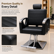 Professional Hydraulic Salon Styling Chair with Adjustable Headrest & Square Chrome Base | She Cosmetics®