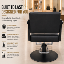 Professional Hydraulic Salon Styling Chair with Wide Backrest & Padded Armrests for Hair Salon, Barber Shop & Spa | She Cosmetics®
