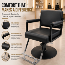 Professional Hydraulic Salon Styling Chair with Wide Backrest & Padded Armrests for Hair Salon, Barber Shop & Spa | She Cosmetics®