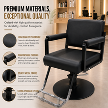 Professional Hydraulic Salon Styling Chair with Wide Backrest & Padded Armrests for Hair Salon, Barber Shop & Spa | She Cosmetics®