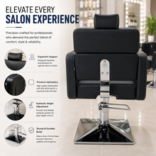 Premium Hydraulic Salon Styling Chair with Adjustable Headrest & Square Base | She Cosmetics®