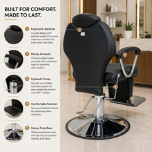 Professional Hydraulic Reclining Salon Chair | Barber & Beauty Styling Chair | She Cosmetics®