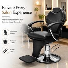 Professional Hydraulic Reclining Salon Styling Chair with Adjustable Headrest & Footrest | She Cosmetics®