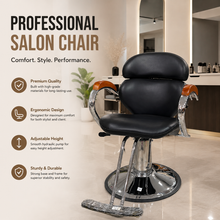 Professional Hydraulic Salon Styling Chair with Premium PU Leather & Heavy Duty Chrome Base | She Cosmetics®