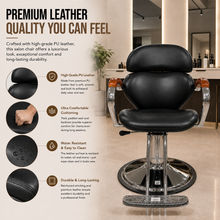 Professional Hydraulic Salon Styling Chair with Premium PU Leather & Heavy Duty Chrome Base | She Cosmetics®