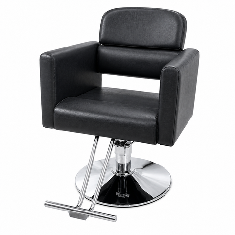 Professional Hydraulic Salon Styling Chair with Wide Cushioned Seat & Footrest for Hair Salon Spa Beauty Equipment Black | She Cosmetics®