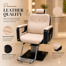 Premium Hydraulic Barber Chair with Adjustable Headrest & Square Base for Salon & Barbershop | She Cosmetics®