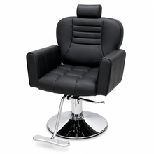 Professional Hydraulic Salon Styling Chair with Adjustable Headrest, 360° Swivel & Heavy-Duty Chrome Base | She Cosmetics®