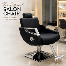Professional Reclining Hydraulic Barber Chair with Adjustable Headrest, Premium PU Leather & Heavy-Duty Square Base | She Cosmetics®