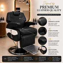 Professional Reclining Hydraulic Barber Chair with Adjustable Headrest, Premium PU Leather & Heavy-Duty Hydraulic Base | She Cosmetics®
