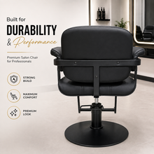 Professional Hydraulic Salon Styling Chair with Ergonomic Backrest, Thick Cushion Seat & Heavy-Duty Round Base | She Cosmetics®