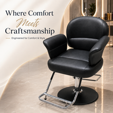 Professional Hydraulic Salon Styling Chair with Round Base & Footrest for Hair Salon, Barber Shop & Spa | She Cosmetics®
