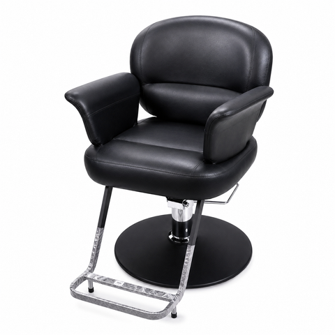 Professional Hydraulic Salon Styling Chair with Round Base & Footrest for Hair Salon, Barber Shop & Spa | She Cosmetics®