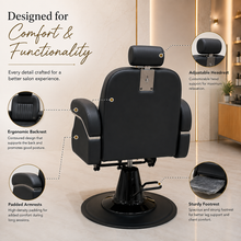 Luxury Professional Hydraulic Barber Chair with Adjustable Headrest & Reclining Backrest | She Cosmetics®