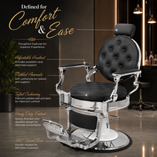 Vintage Luxury Hydraulic Barber Chair with Reclining Backrest & Adjustable Headrest | She Cosmetics®