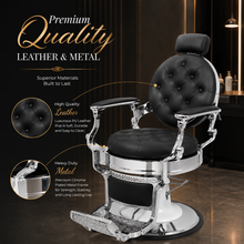 Vintage Luxury Hydraulic Barber Chair with Reclining Backrest & Adjustable Headrest | She Cosmetics®