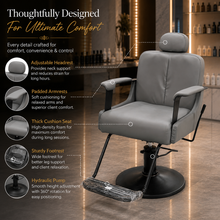 Premium Hydraulic Salon Styling Chair with Adjustable Headrest & Footrest | She Cosmetics®