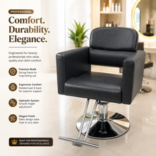 Professional Hydraulic Salon Styling Chair with Wide Cushioned Seat & Footrest for Hair Salon Spa Beauty Equipment Black | She Cosmetics®