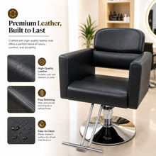 Professional Hydraulic Salon Styling Chair with Wide Cushioned Seat & Footrest for Hair Salon Spa Beauty Equipment Black | She Cosmetics®