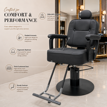 Professional Hydraulic Salon Styling Chair with Adjustable Headrest & Footrest | She Cosmetics®