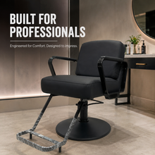 Professional Hydraulic Salon Styling Chair with Footrest & PU Leather Black | She Cosmetics®