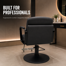 Professional Hydraulic Salon Styling Chair with Footrest & PU Leather Black | She Cosmetics®