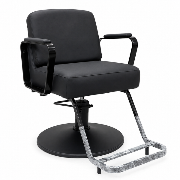 Professional Hydraulic Salon Styling Chair with Footrest & PU Leather Black | She Cosmetics®