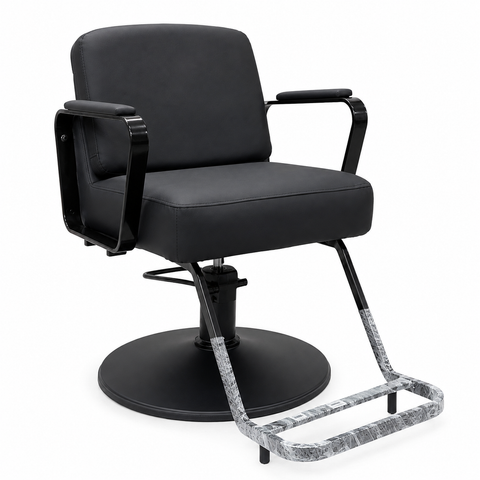 Professional Hydraulic Salon Styling Chair with Footrest & PU Leather Black | She Cosmetics®