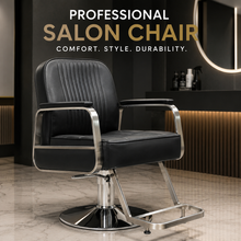 Professional Hydraulic Salon Styling Chair with Premium PU Leather, Metal Armrests & Footrest She Cosmetics®