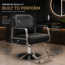 Professional Hydraulic Salon Styling Chair with Premium PU Leather, Metal Armrests & Footrest She Cosmetics®