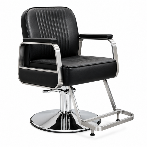 Professional Hydraulic Salon Styling Chair with Premium PU Leather, Metal Armrests & Footrest She Cosmetics®